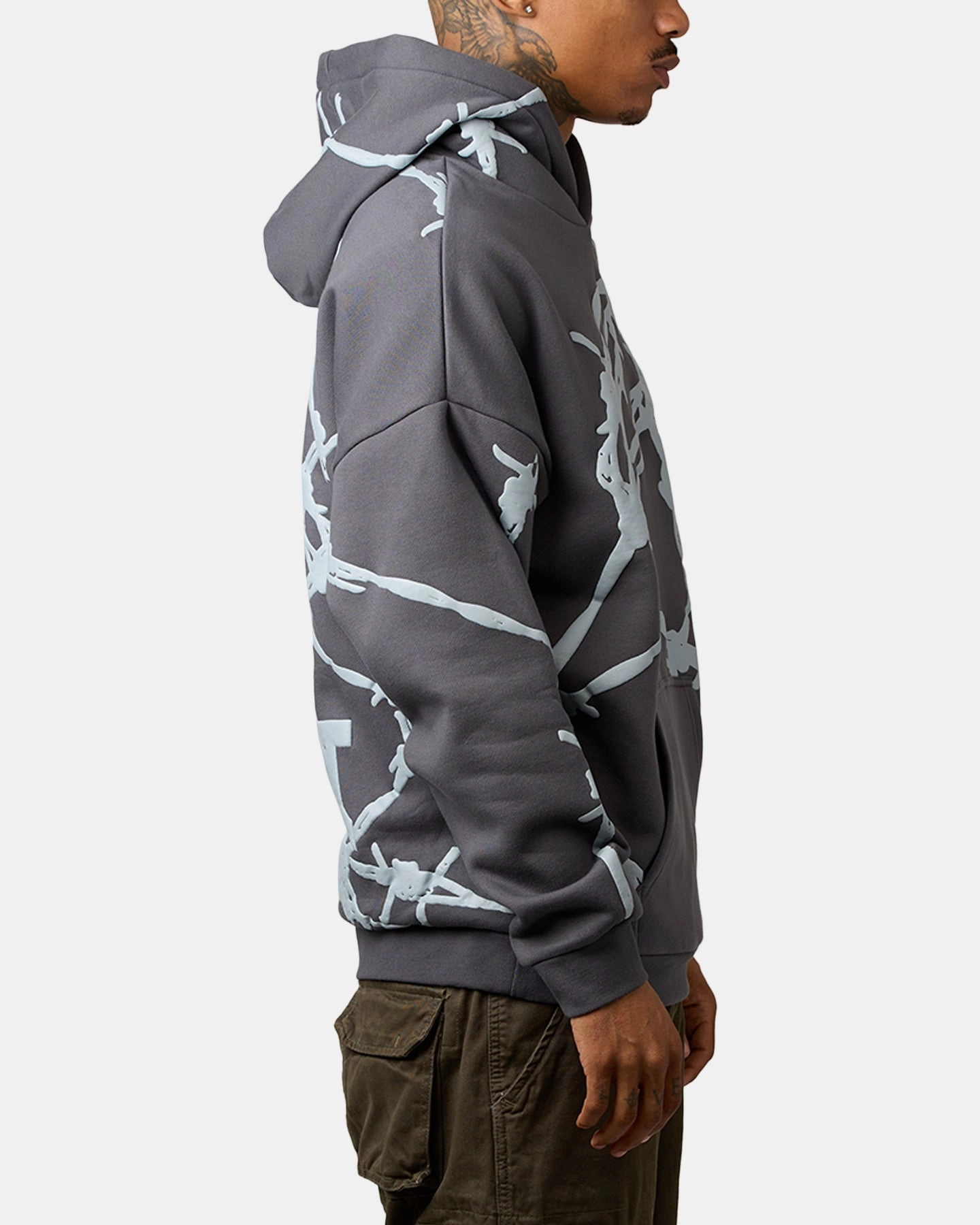 Quick Release Buckles Saint Morta Barberry Boxy Hoodie Dark Grey