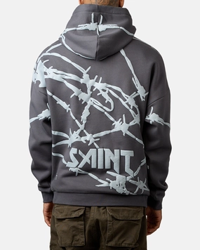 Saint Morta Barberry Boxy Hoodie Dark Grey Lightweight insulation