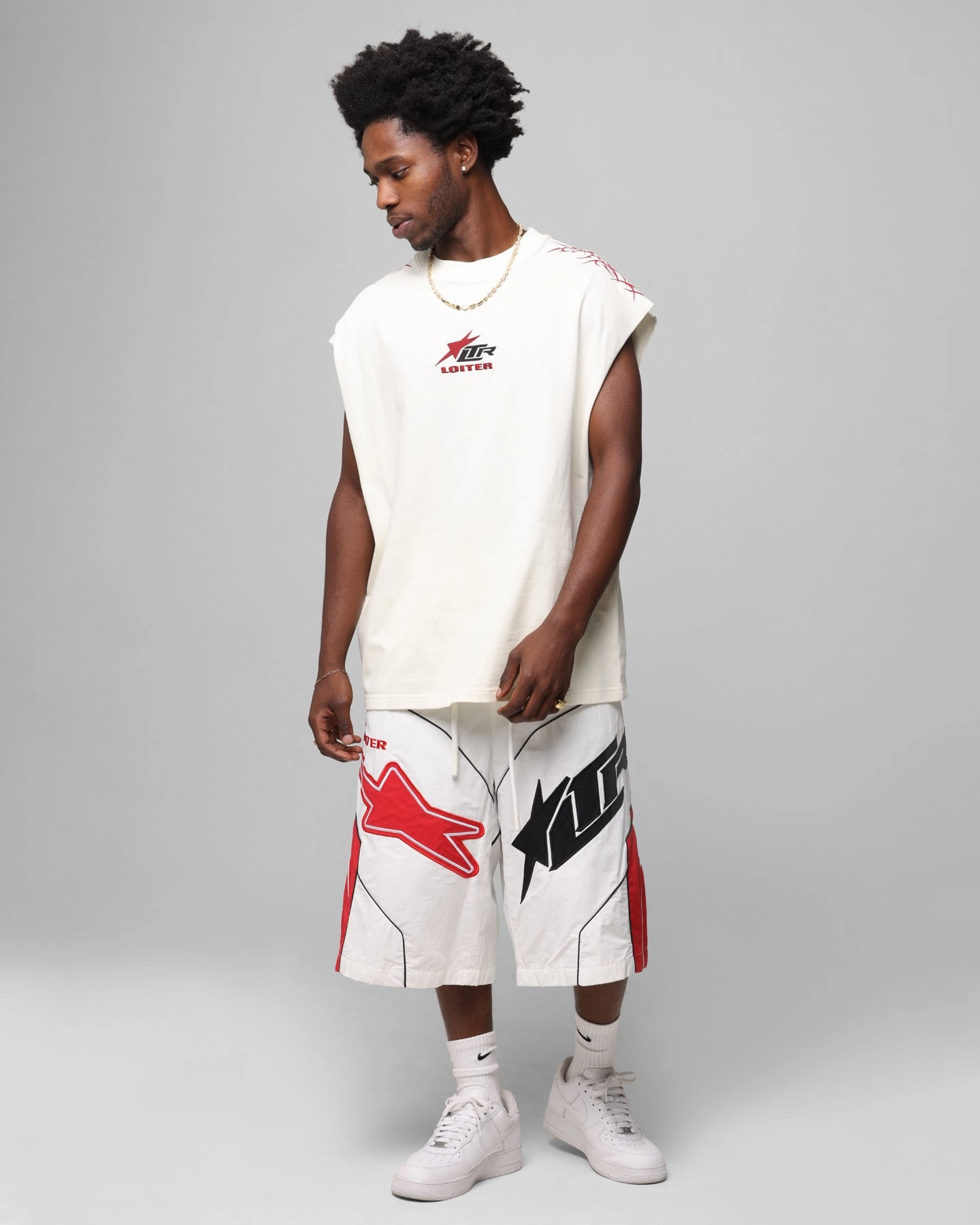 Loiter Motocross Shorts White formal alternative Balanced Design