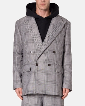 Striped MNML Double Breasted Suit Jacket Black/Grey
