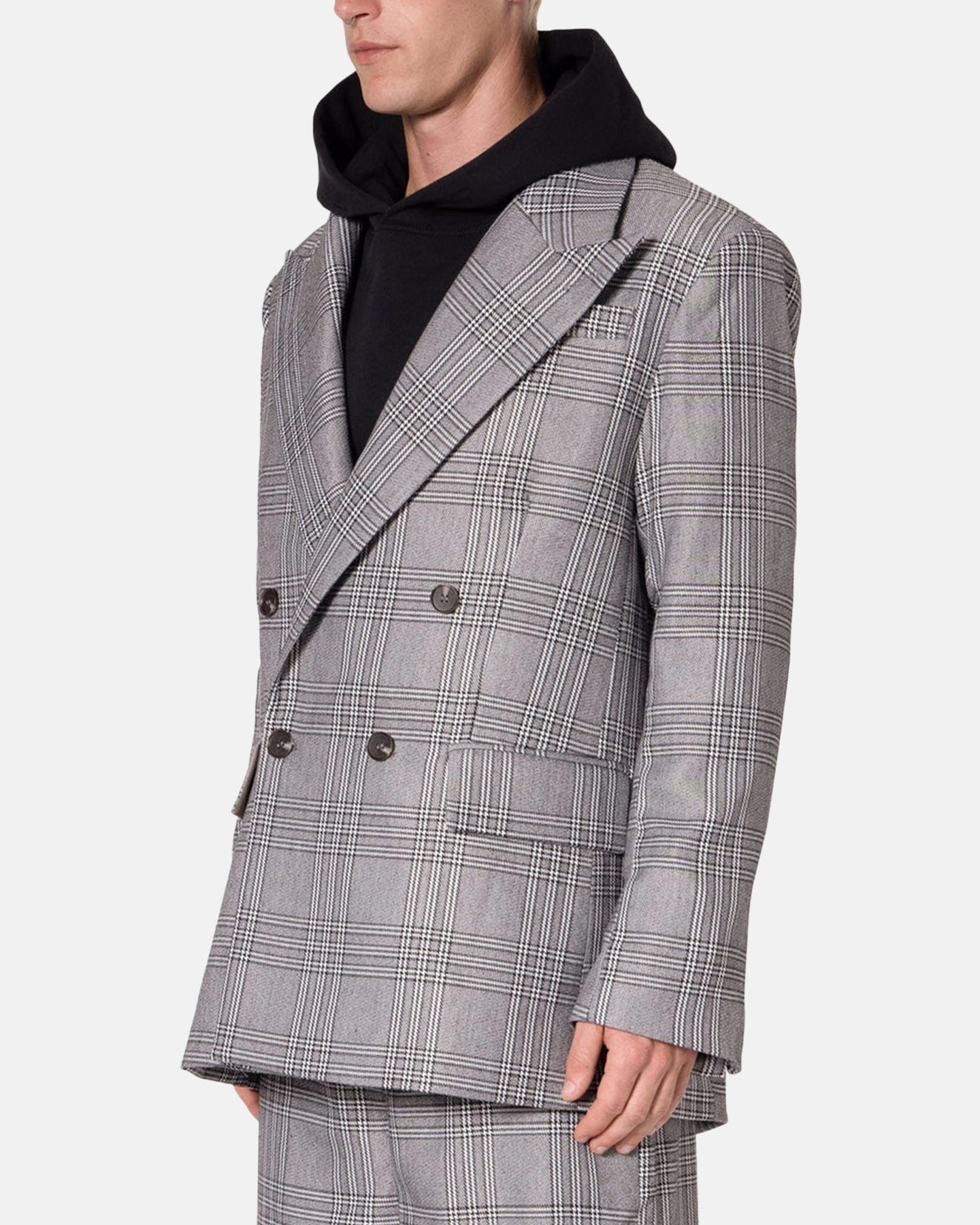 suitable for volunteer work MNML Double Breasted Suit Jacket Black/Grey