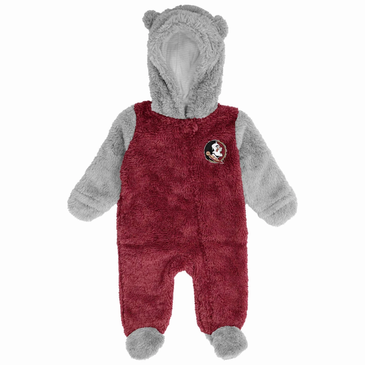 Sustainable Manufacturing Outerstuff Infant Seminole Logo Fuzzy Teddy Sleeper - Garnet/Grey