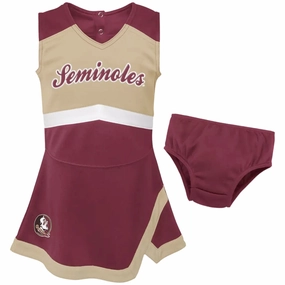 Outerstuff Infant/Toddler Seminoles Cheerleader Jumper Dress - Garnet/Gold Lightweight Design Breathable Design