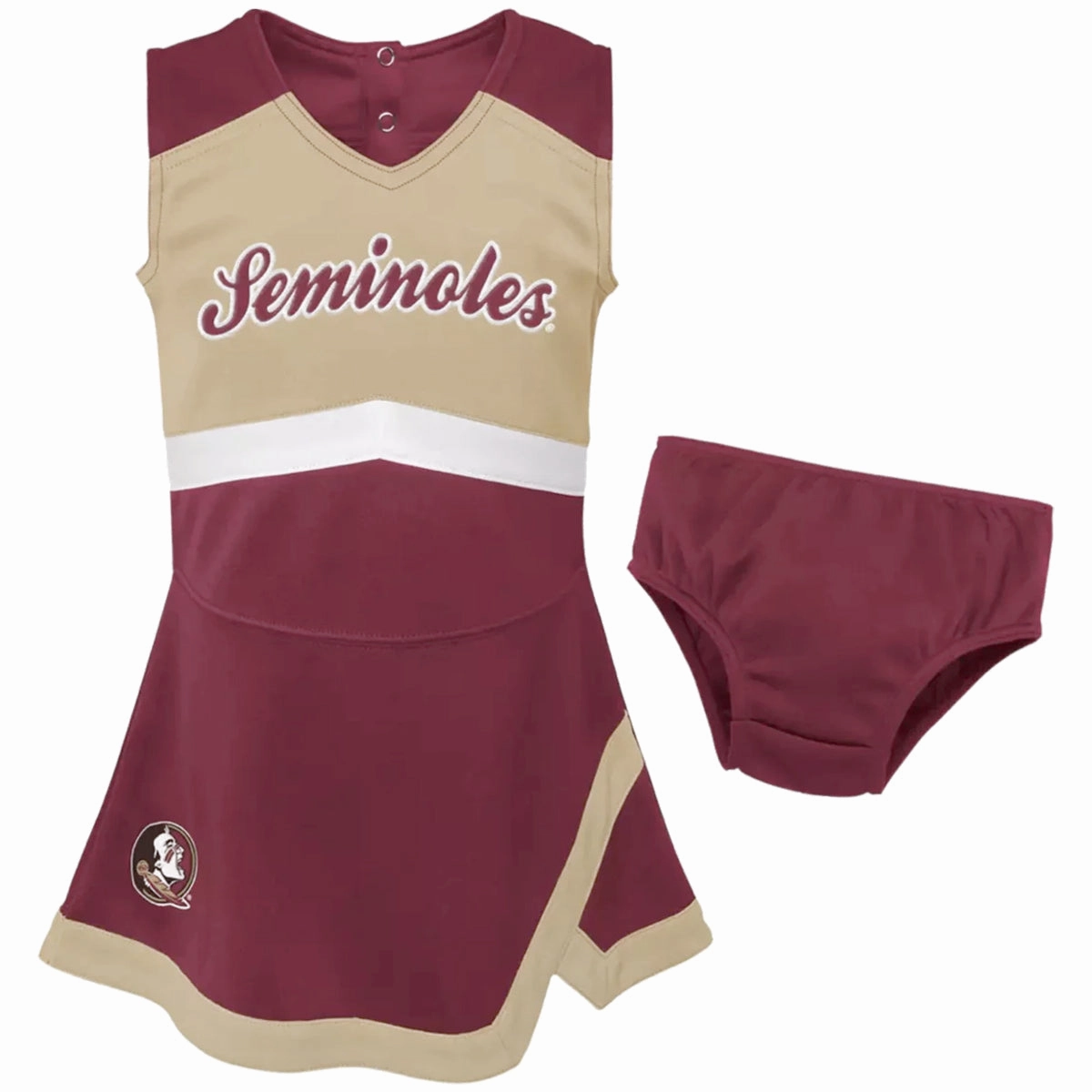 Outerstuff Infant/Toddler Seminoles Cheerleader Jumper Dress - Garnet/Gold Comfort and Breathable
