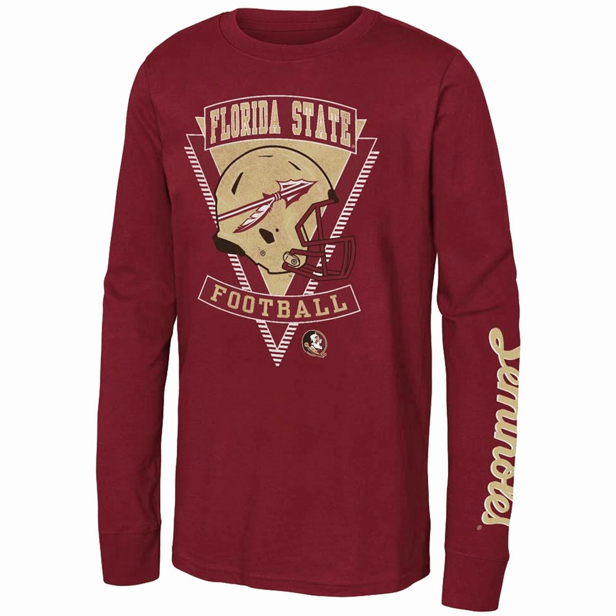 sports performance Outerstuff Kid's Florida State Football Helmet Design Long Sleeve T-shirt - Garnet