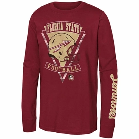 sports performance Outerstuff Kid's Florida State Football Helmet Design Long Sleeve T-shirt - Garnet