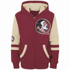 Outerstuff Kid's Seminole Logo Colorblock Full-Zip Hood - Garnet/Gold Timeless Wear back to school