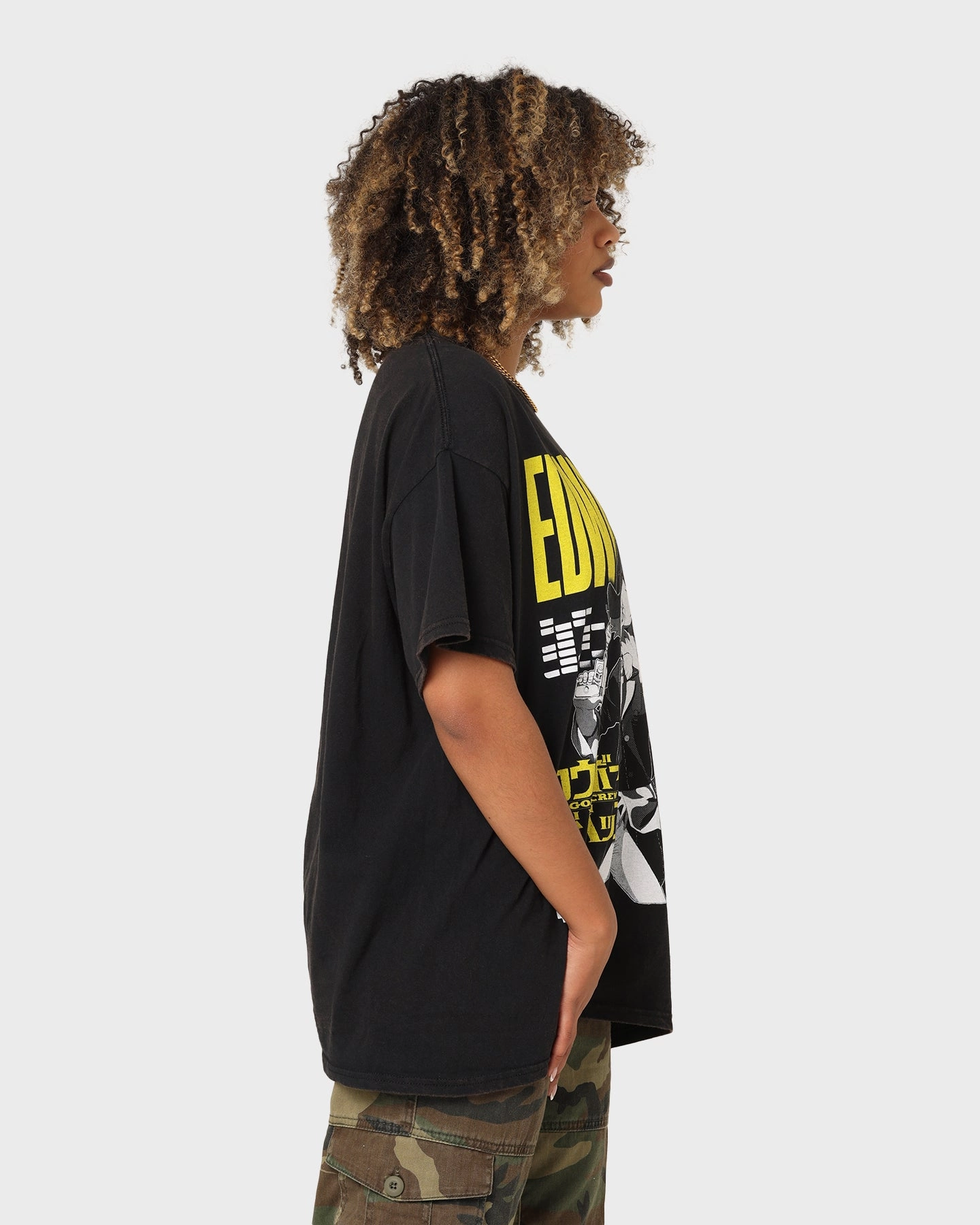Goat Crew X Cowboy Bebop Edward Vintage T-Shirt Washed Black Weekend Comfort Wear