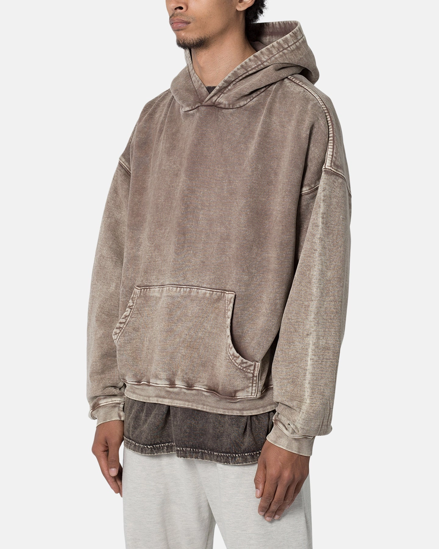adults' MNML Washed Acid Hoodie Brown