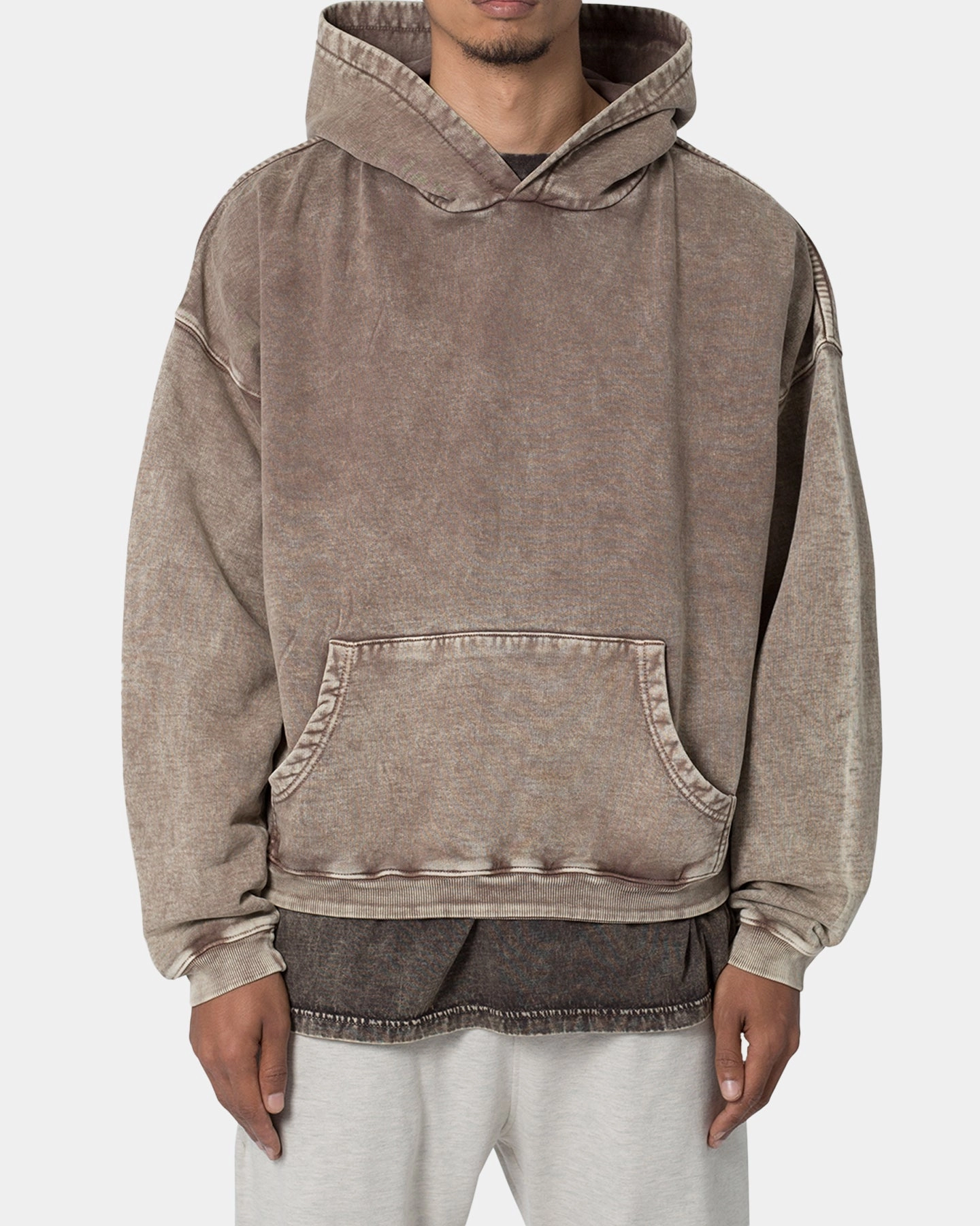 MNML Washed Acid Hoodie Brown Relax