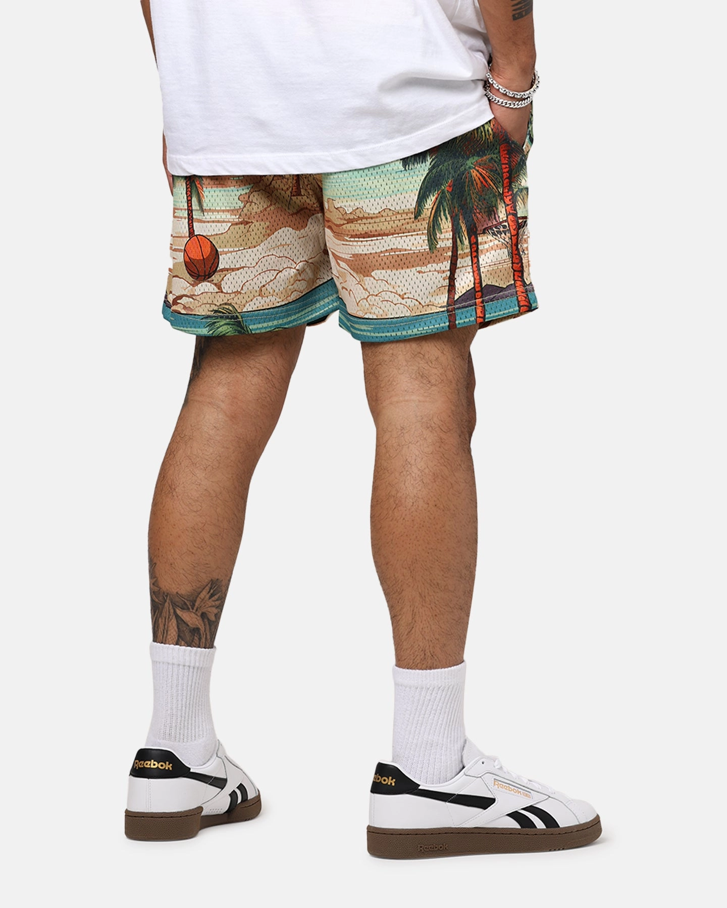 Universal Attachment Points Overtime Paradise Palm Shorts Palm Print