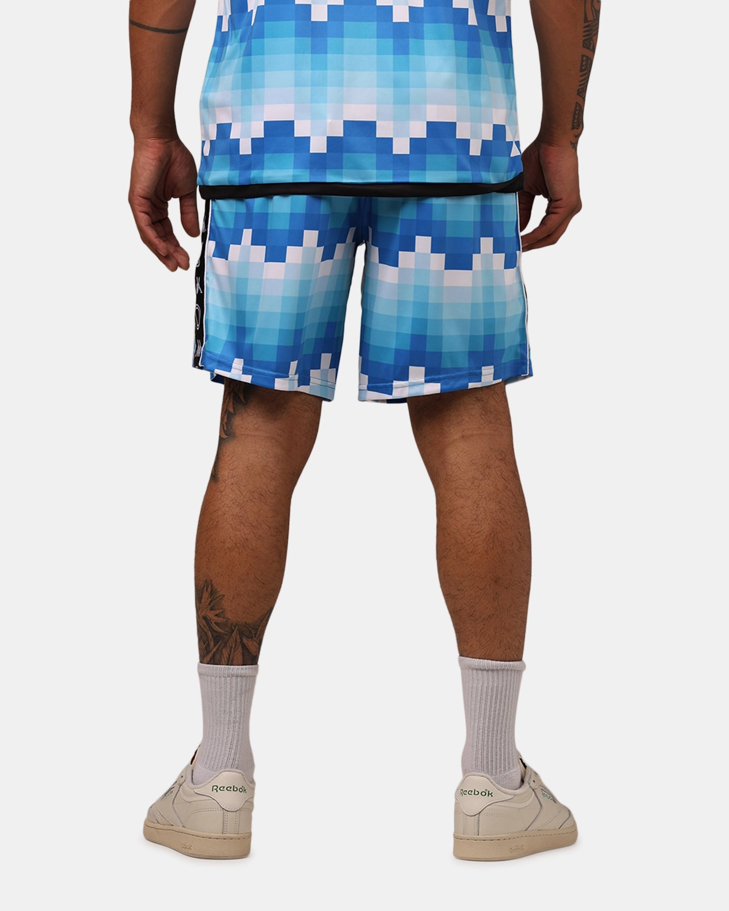 Overtime X Kappa Brooklyn Shorts Blue Recycled Elastic Trim
