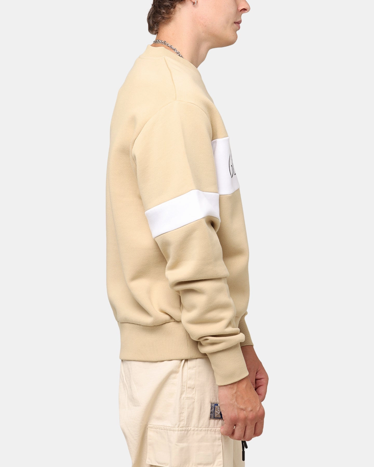 Carre Bars Crewneck Stone/White NonRestrictive Cut