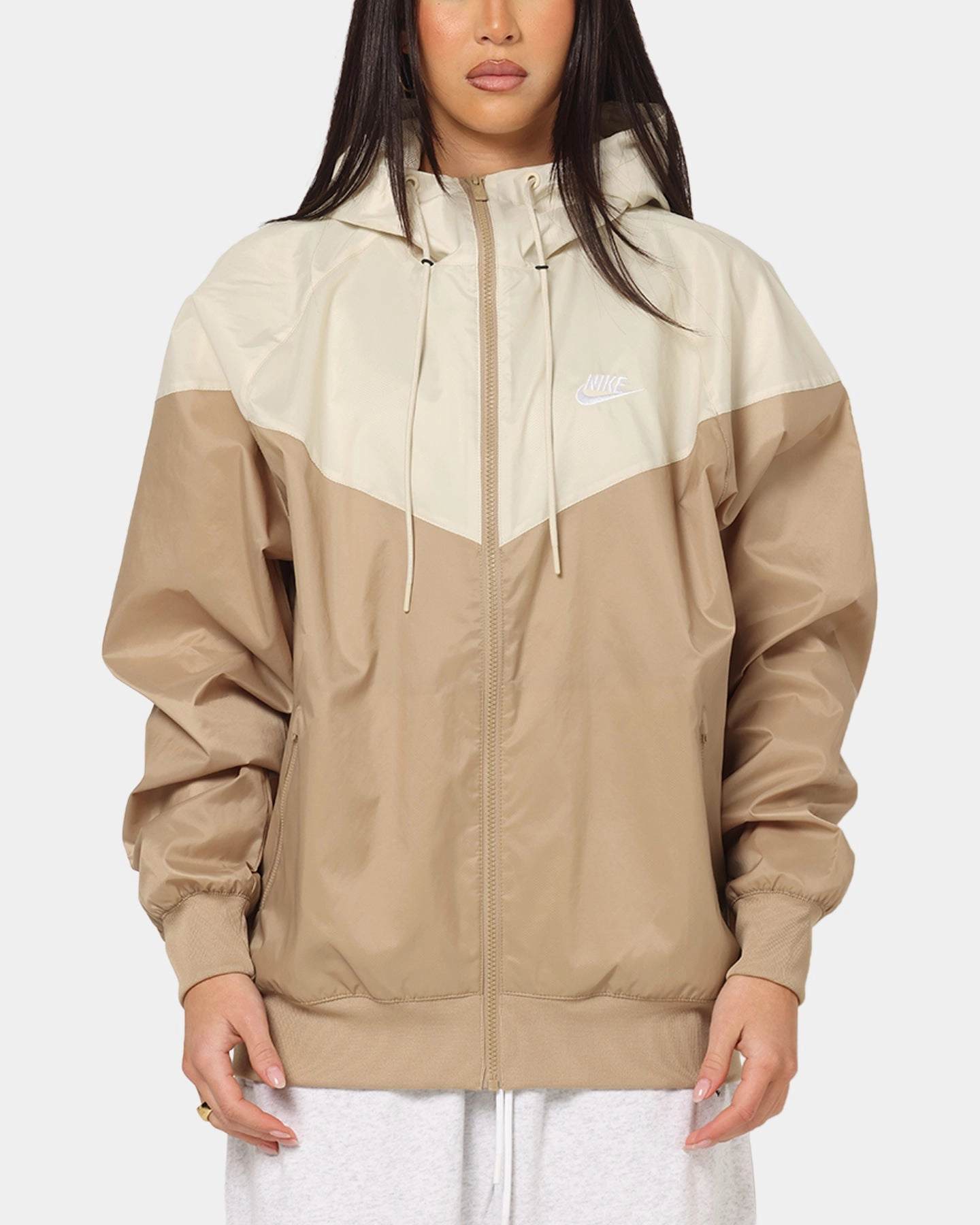 Nike Sportswear Woven Windrunner Jacket Beige/Khaki Flexible Shoulder Seams astronauts