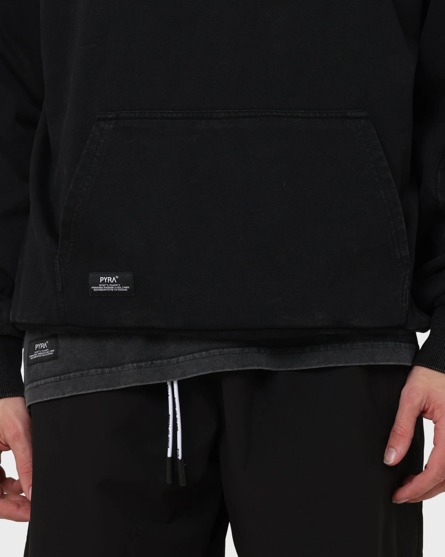 PYRA Old Town Vintage Hoodie Vintage Black Stretch Panels