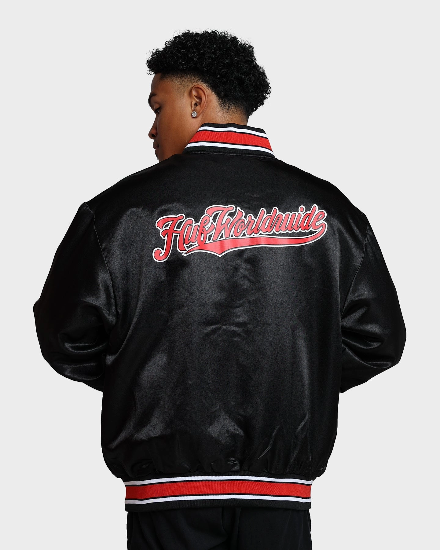 Treasure HUF Crackerjack Satin Baseball Jacket Black