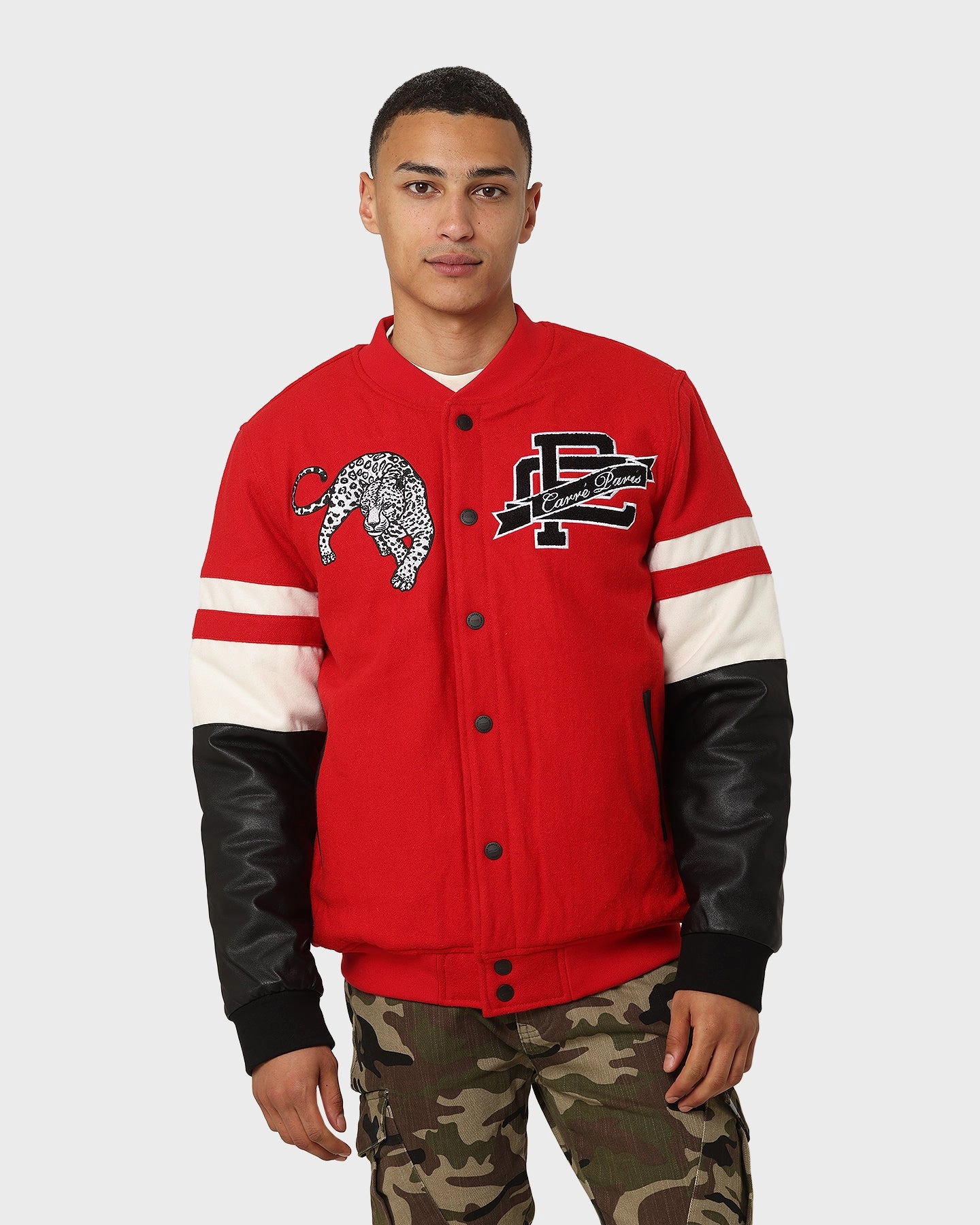 Chemistry Carre Leo Varsity Jacket Red
