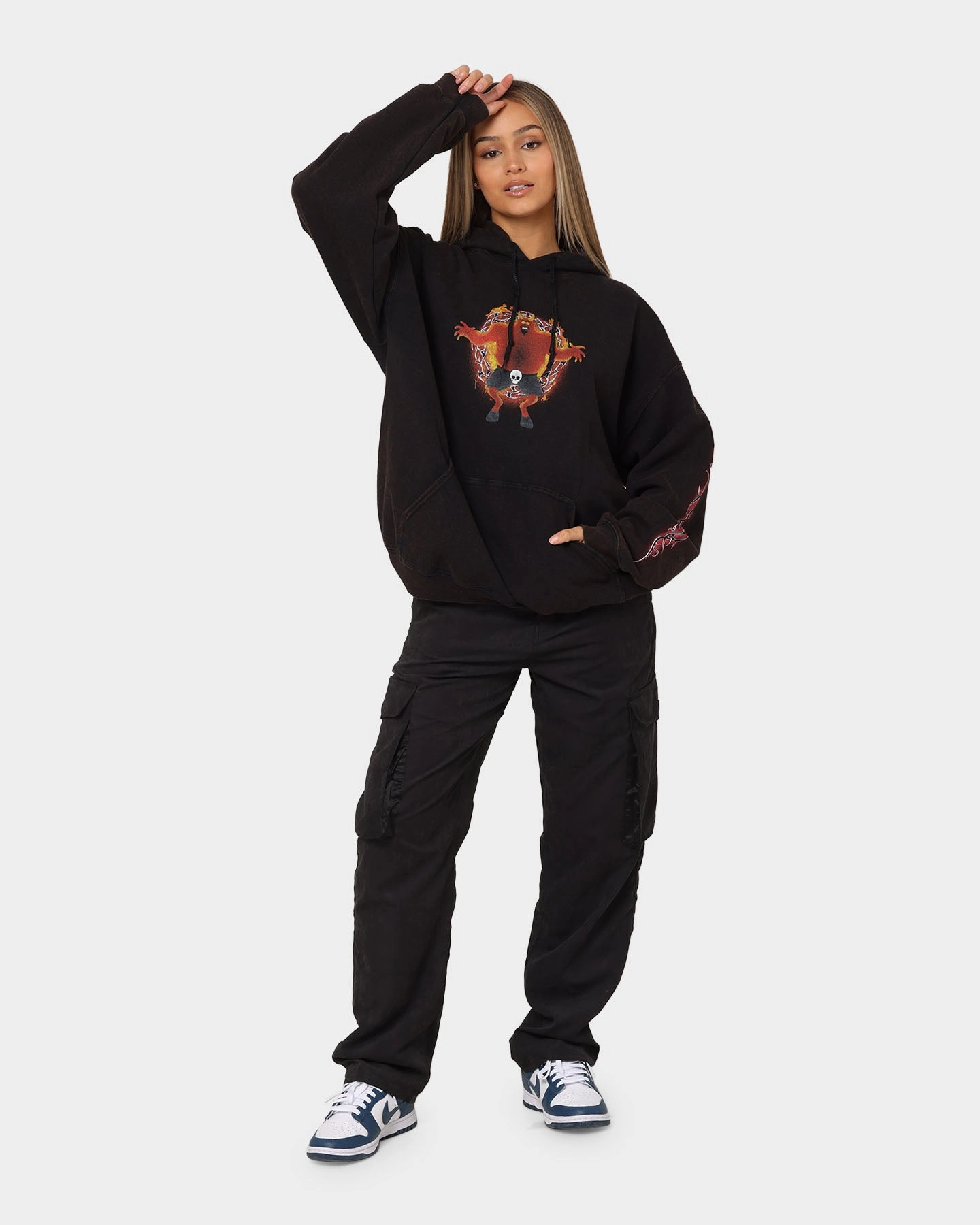 Goat Crew X South Park Satan Vintage Hoodie Black Wash No Bulk young people