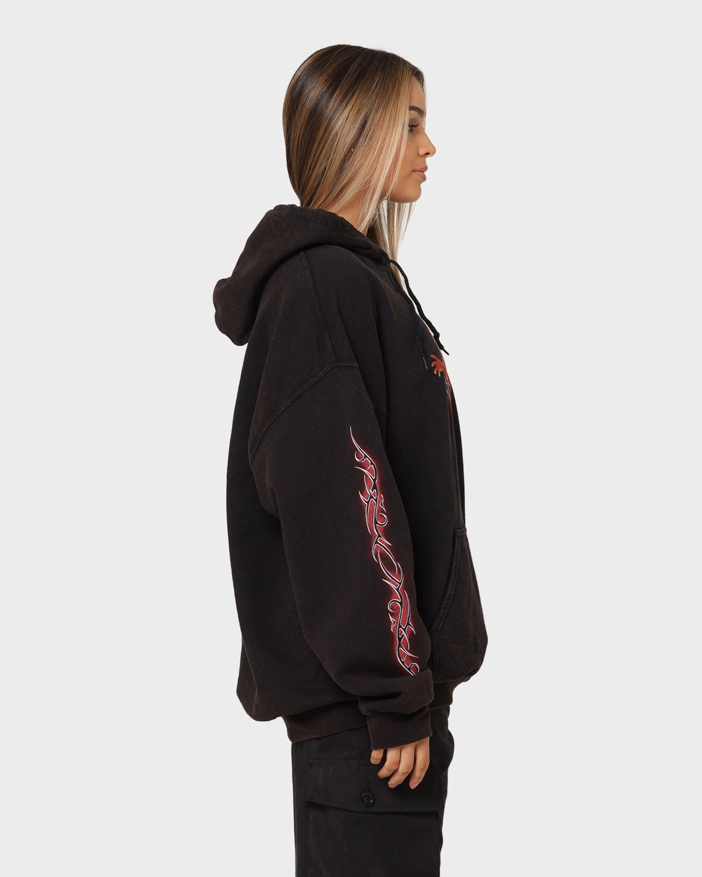 Minimalist Aesthetic Goat Crew X South Park Satan Vintage Hoodie Black Wash