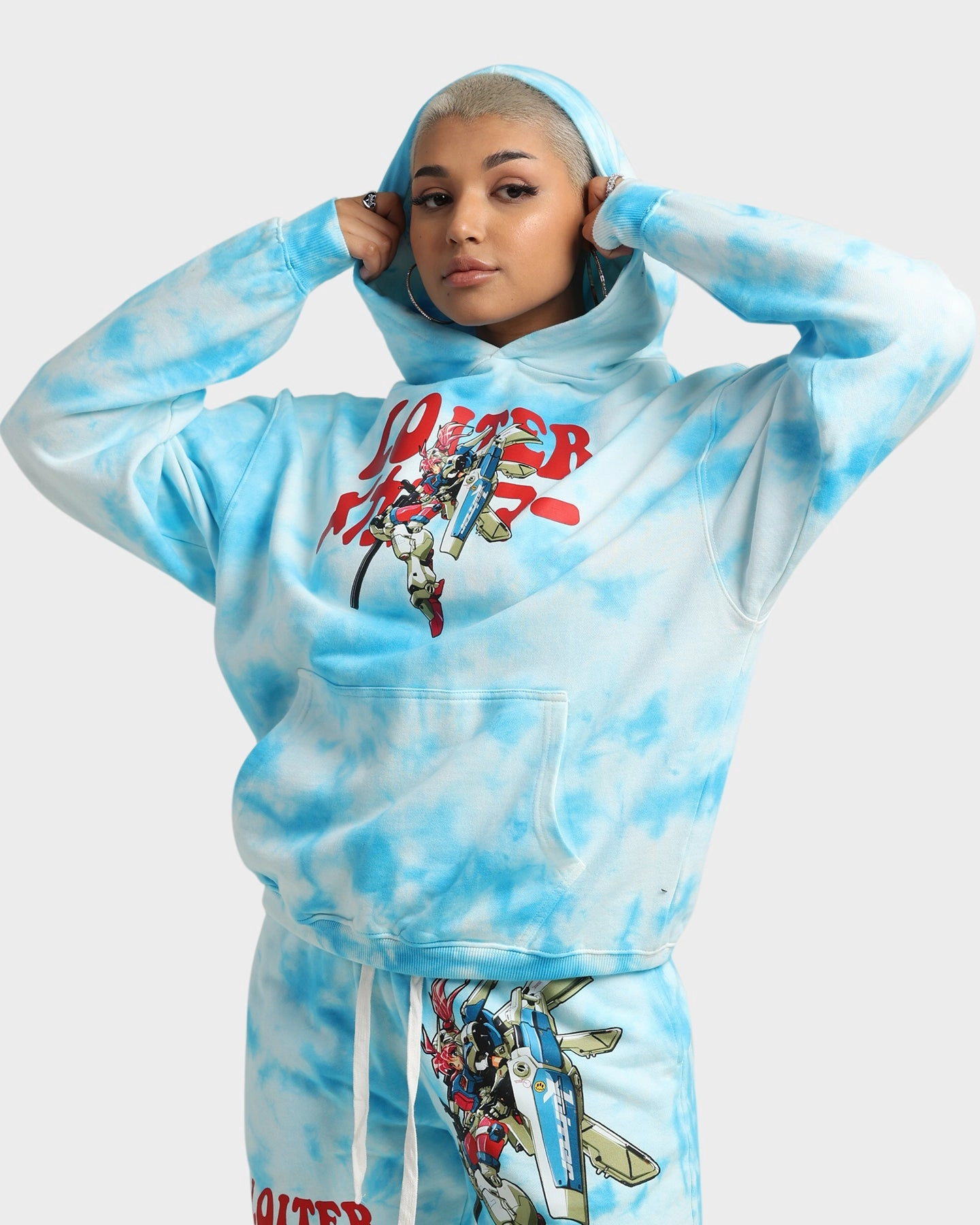 Outdoor Activity Loiter Eternal Tie Dye Hoodie Blue