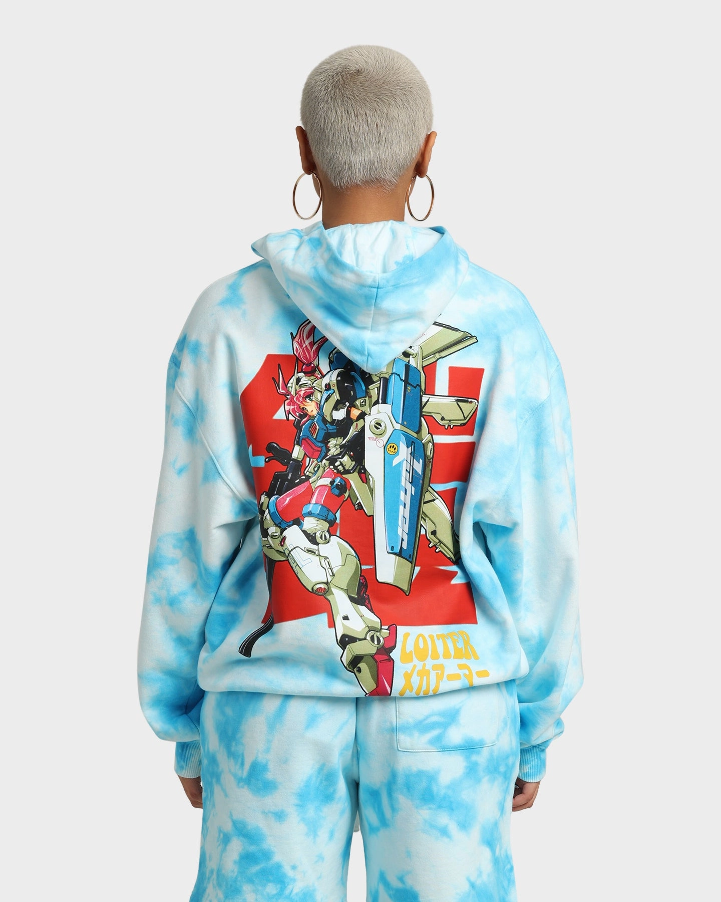 Passion Checkered Loiter Eternal Tie Dye Hoodie Blue