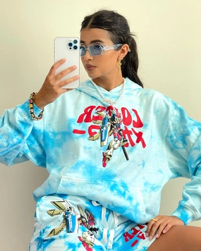 Loiter Eternal Tie Dye Hoodie Blue high - street buy