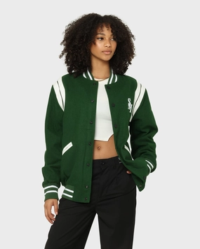 Core Style writers Saint Morta Alpha Varsity Jacket Green/White