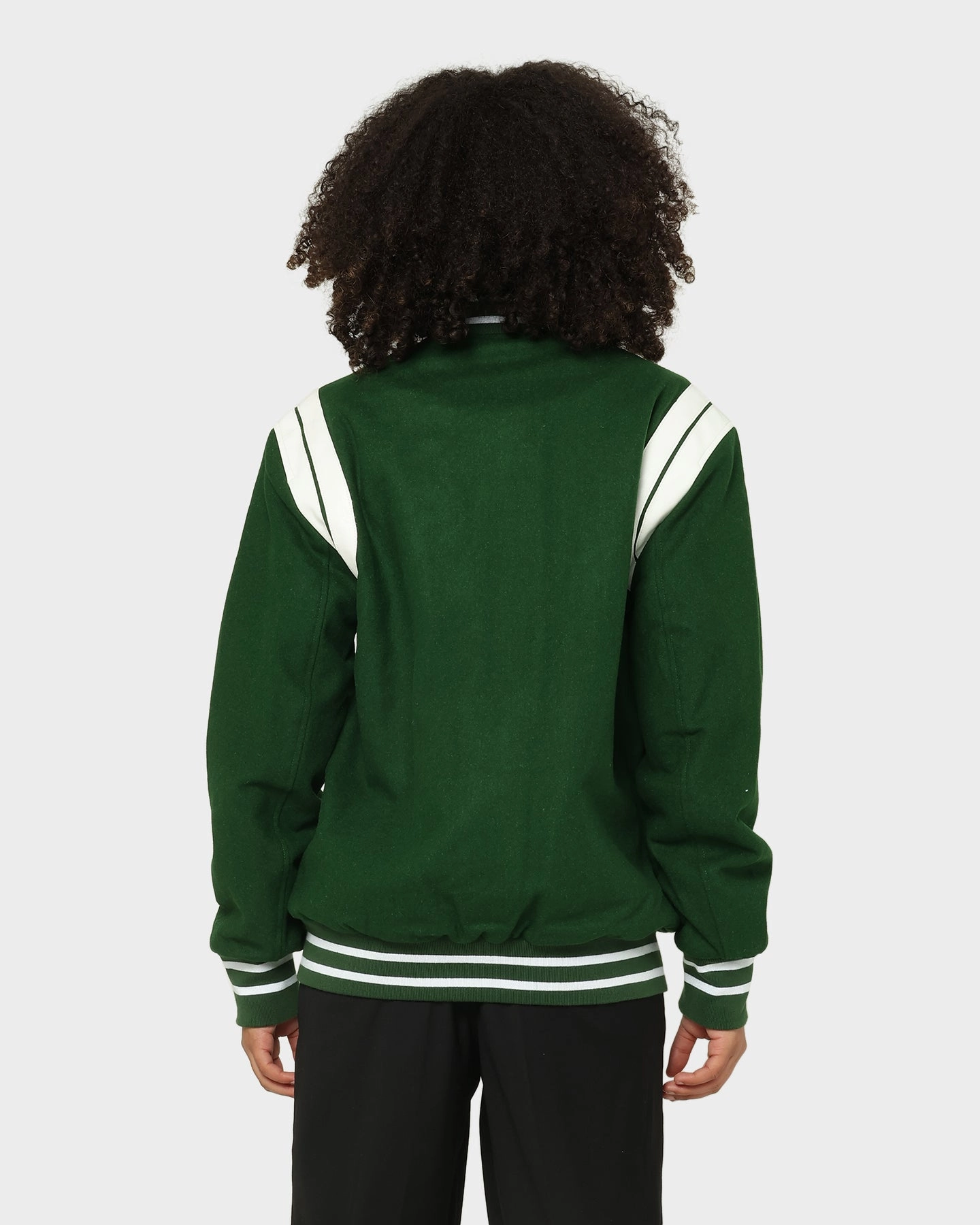 Statement Piece Compression Fit Saint Morta Alpha Varsity Jacket Green/White