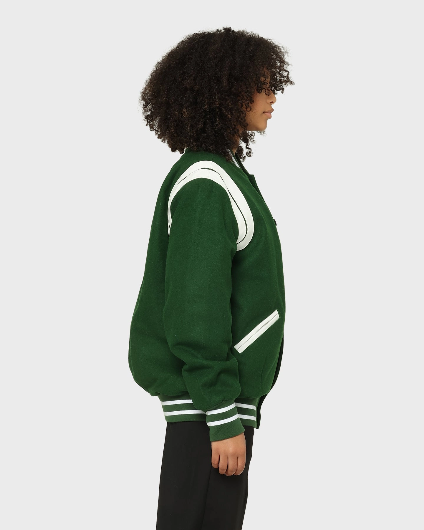 Bestow Saint Morta Alpha Varsity Jacket Green/White