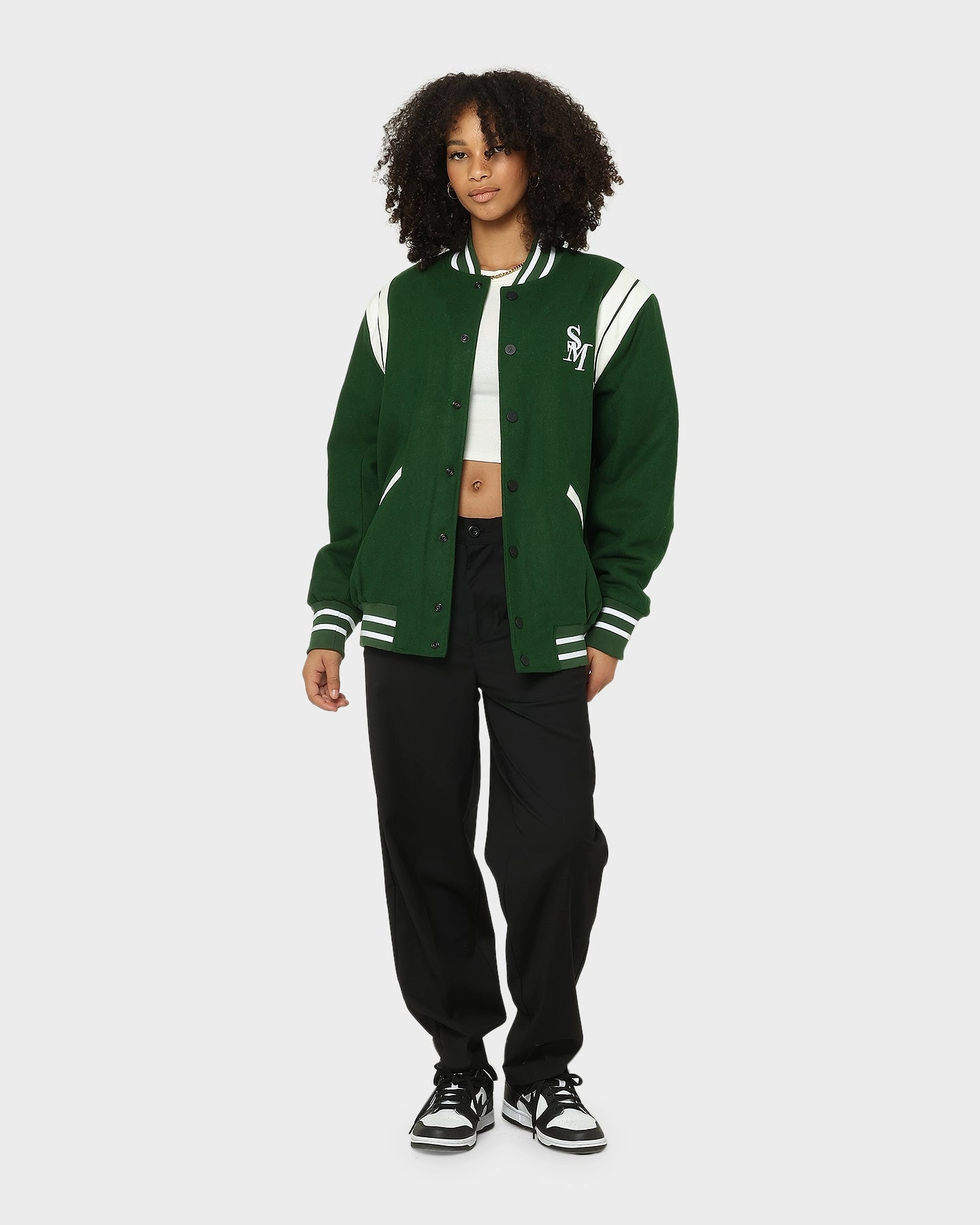 water - resistant Saint Morta Alpha Varsity Jacket Green/White