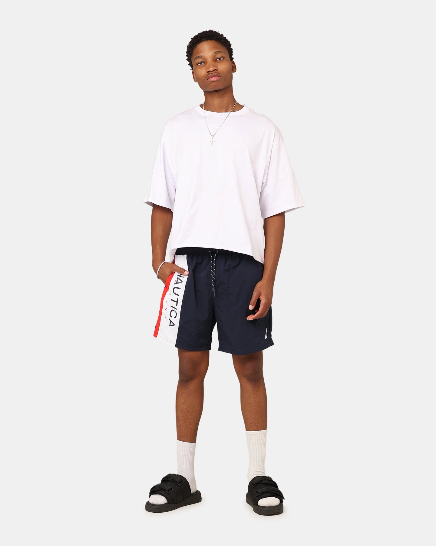 Nautica Knox 4" Swim Shorts Dark Navy Classic Style Breathable Liner
