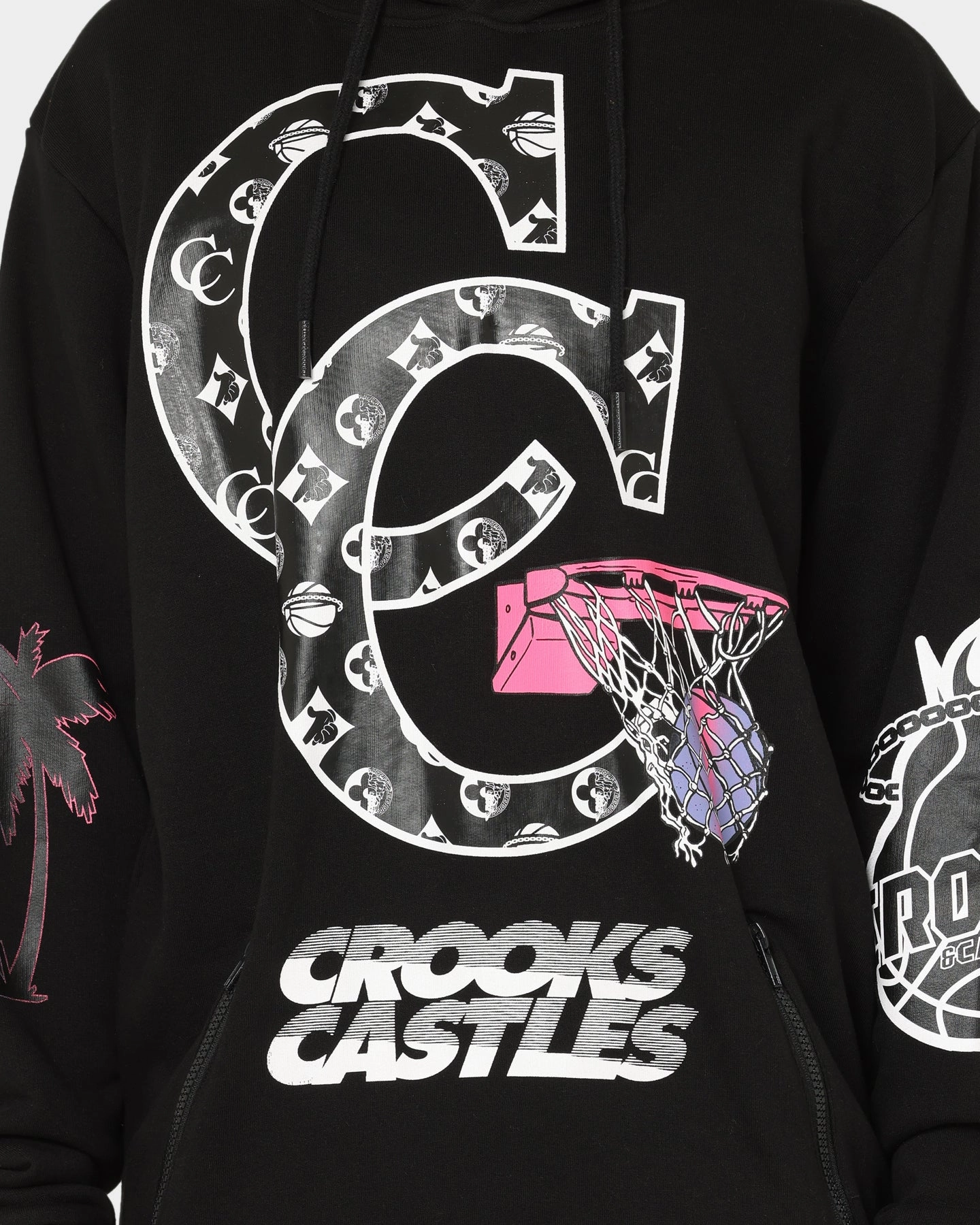suitable for school days Ergonomic Cut Crooks & Castles Miami Sportek Hoodie Black