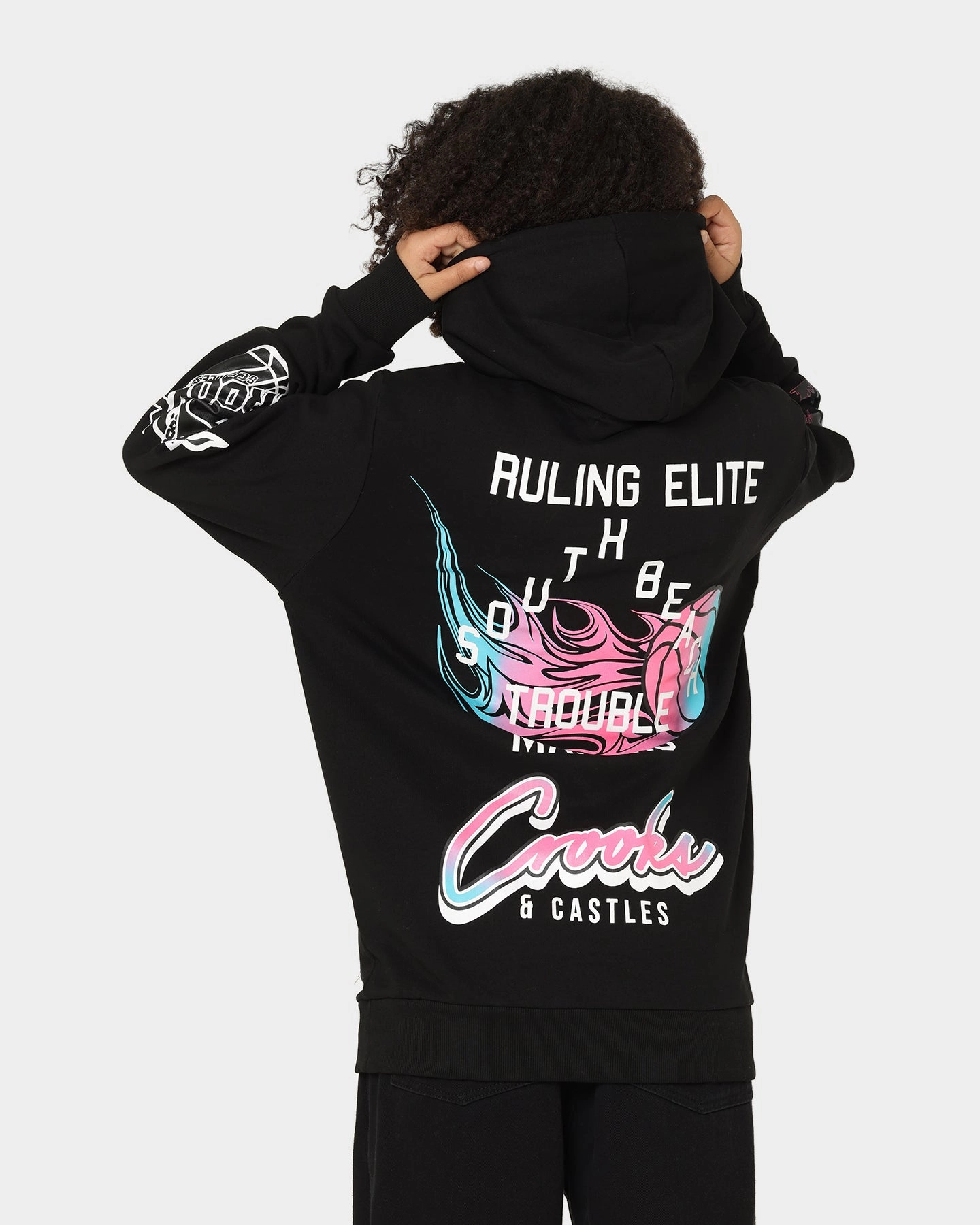 Crooks & Castles Miami Sportek Hoodie Black Preppy