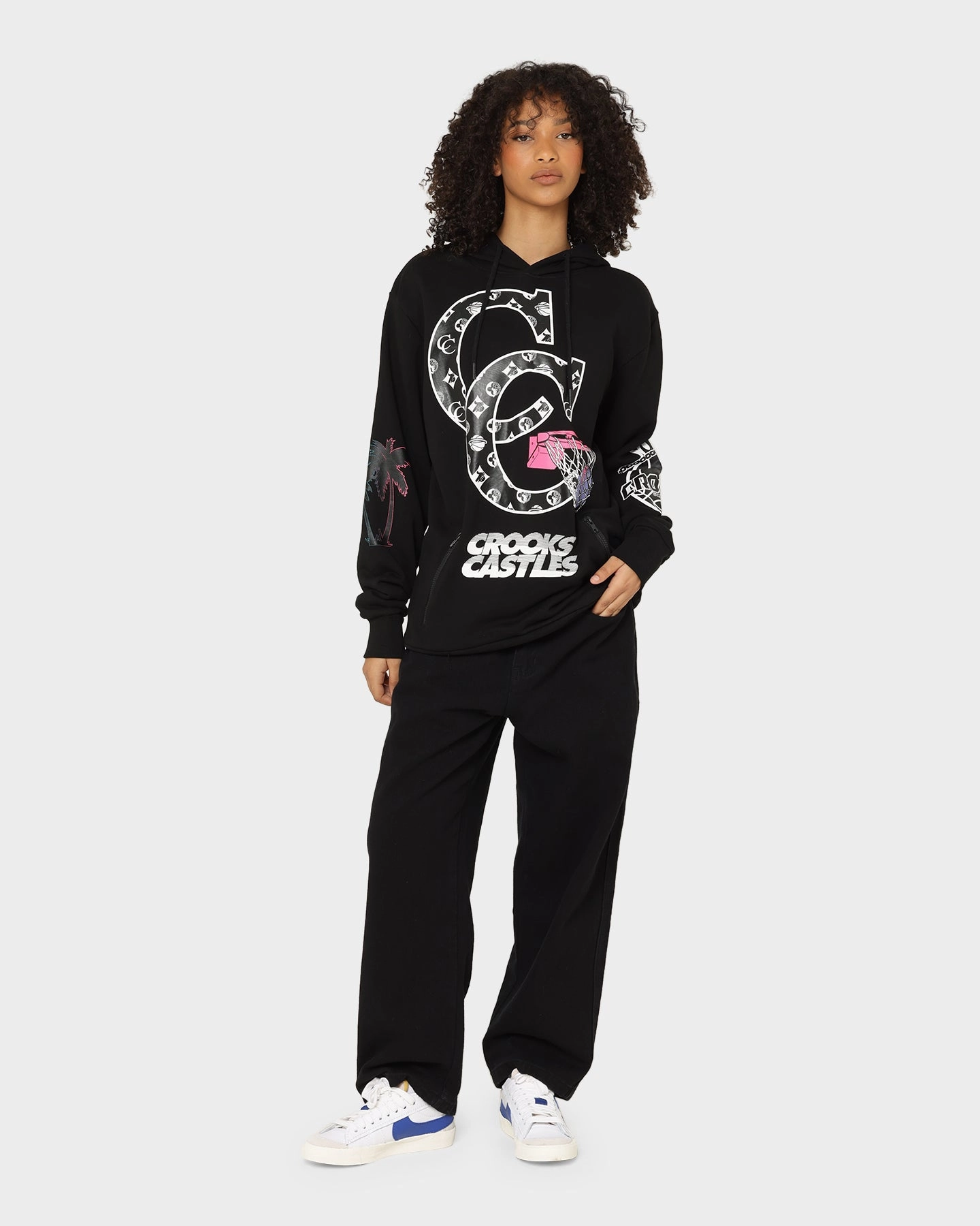 Crooks & Castles Miami Sportek Hoodie Black Double Stitched Seams