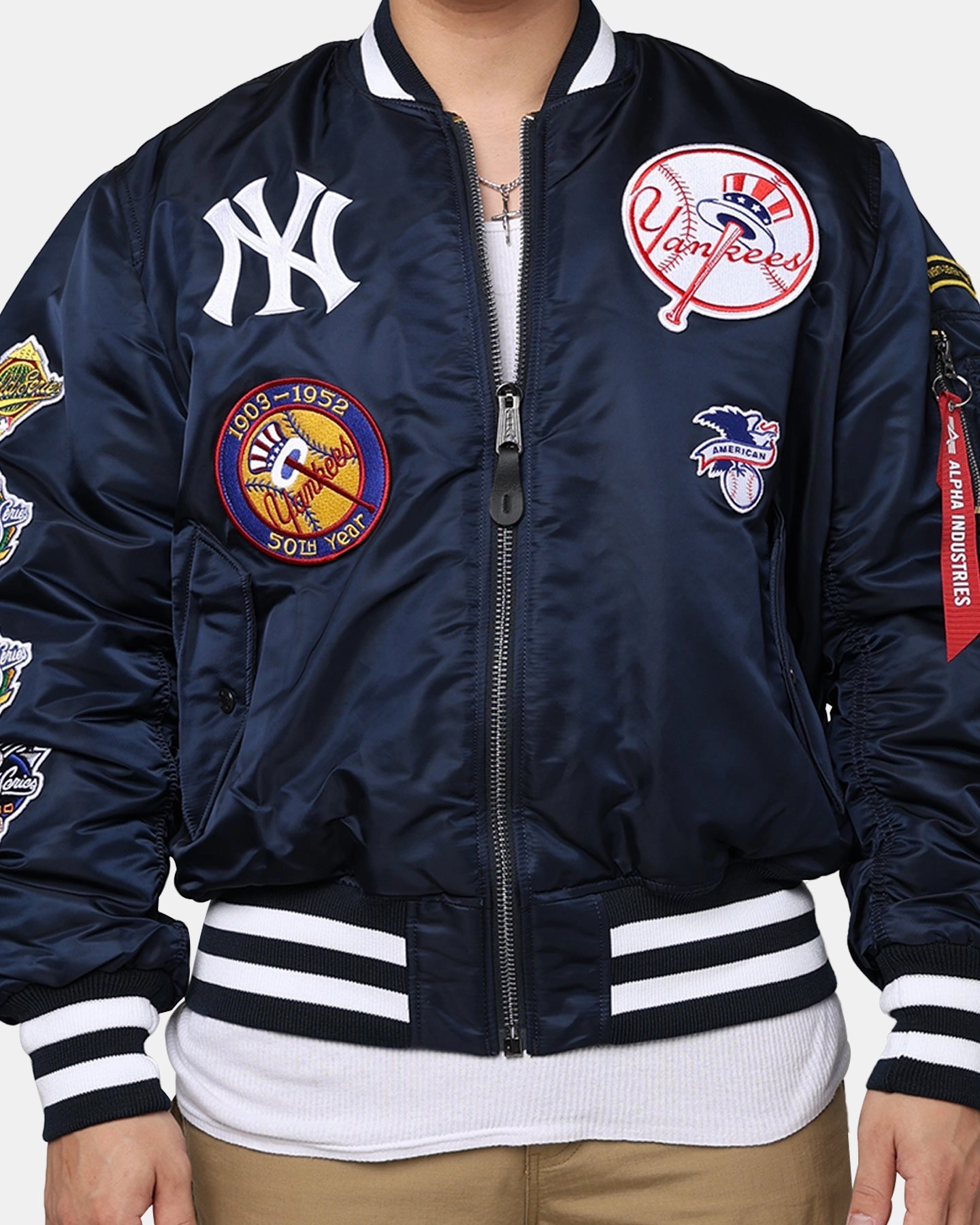 New Era X Alpha Series X MLB New York Yankees MA-1 Bomber Jacket Navy Heritage
