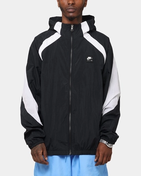 Nike Air Woven Jacket Black/White/White Grid Fleece Lining Admire