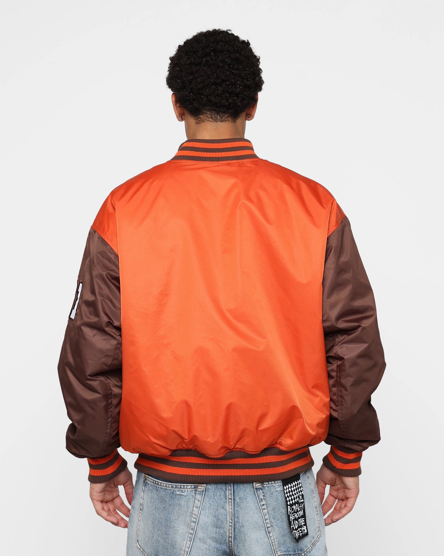 Wind Control X-Large Baseball Logo Varsity Jacket Orange