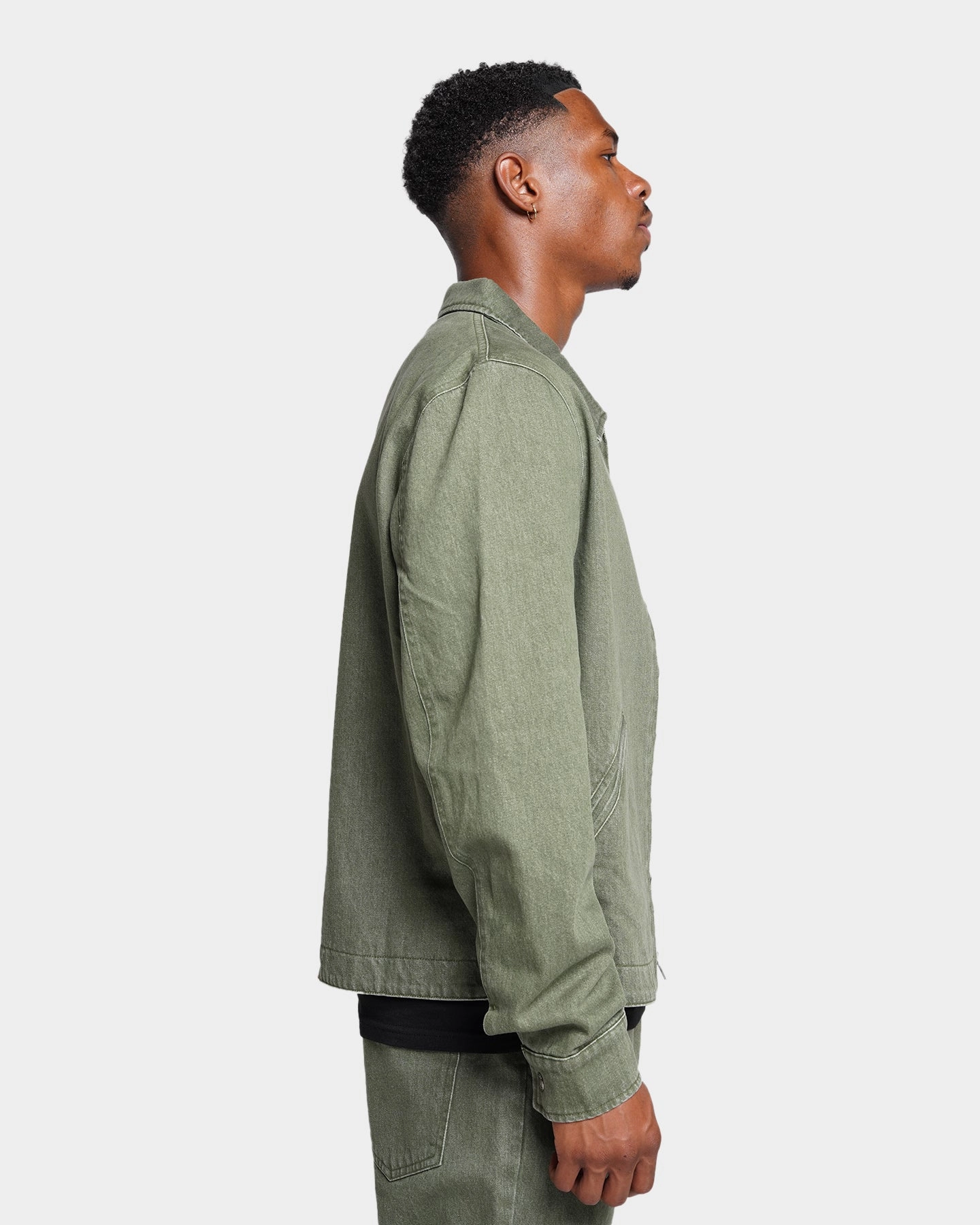 OversizedFit XXIII Oliver Washed Denim Jacket Olive
