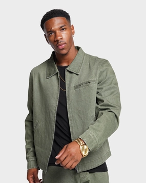 Pin XXIII Oliver Washed Denim Jacket Olive