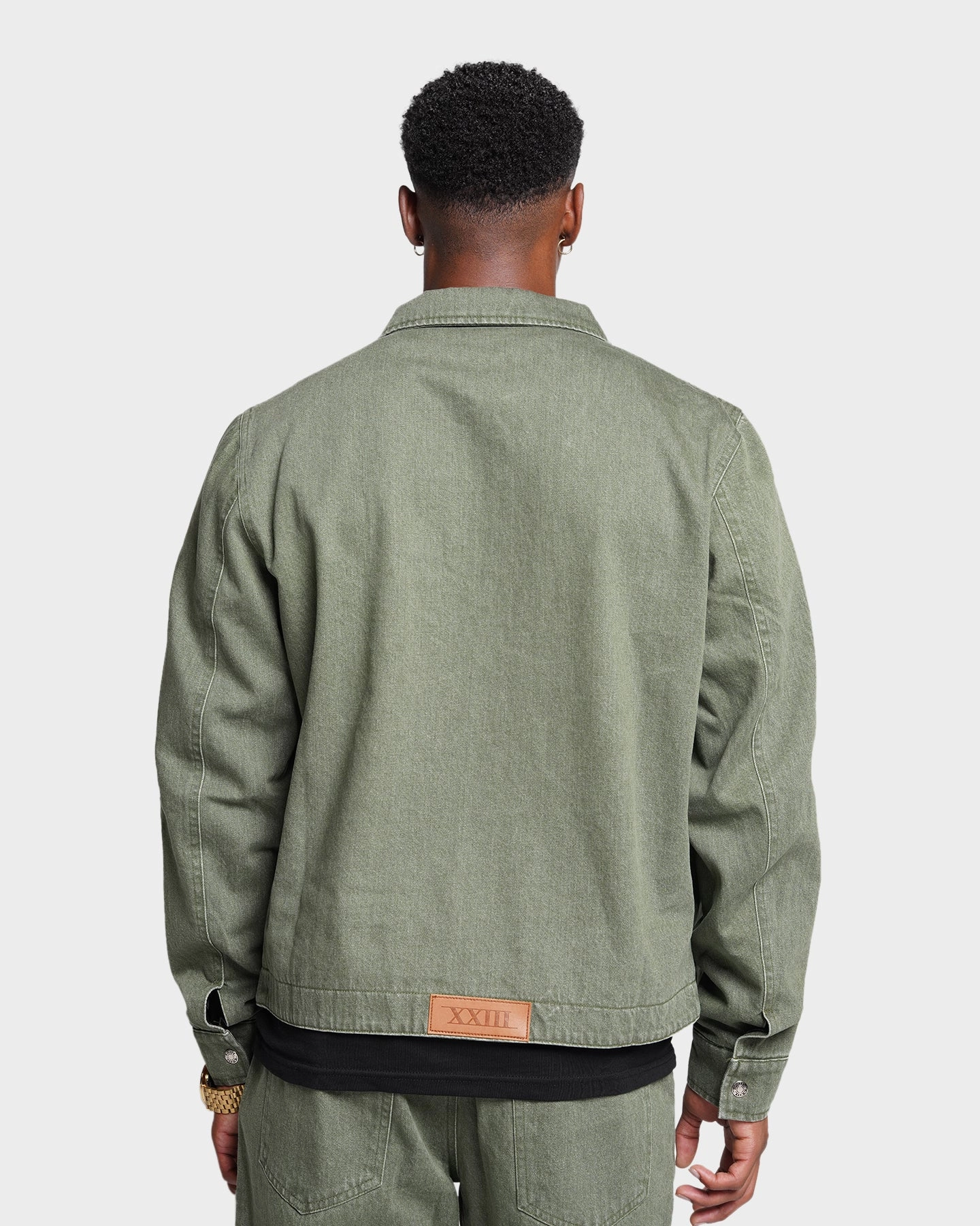 Dry Touch Windbreaker Style XXIII Oliver Washed Denim Jacket Olive