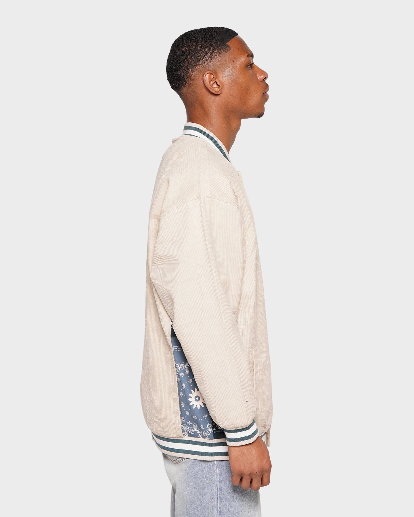XXIII Hellekin Cord Bomber Jacket Cream Socks Heavy Duty Hardware