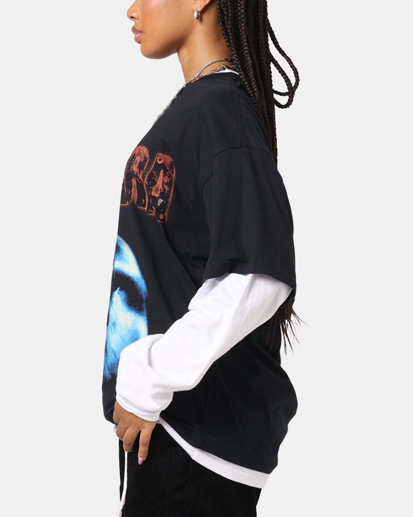Perfect Layering Easy Fit Wear Pantera Pantera Layered Long Sleeve T-Shirt Black Wash