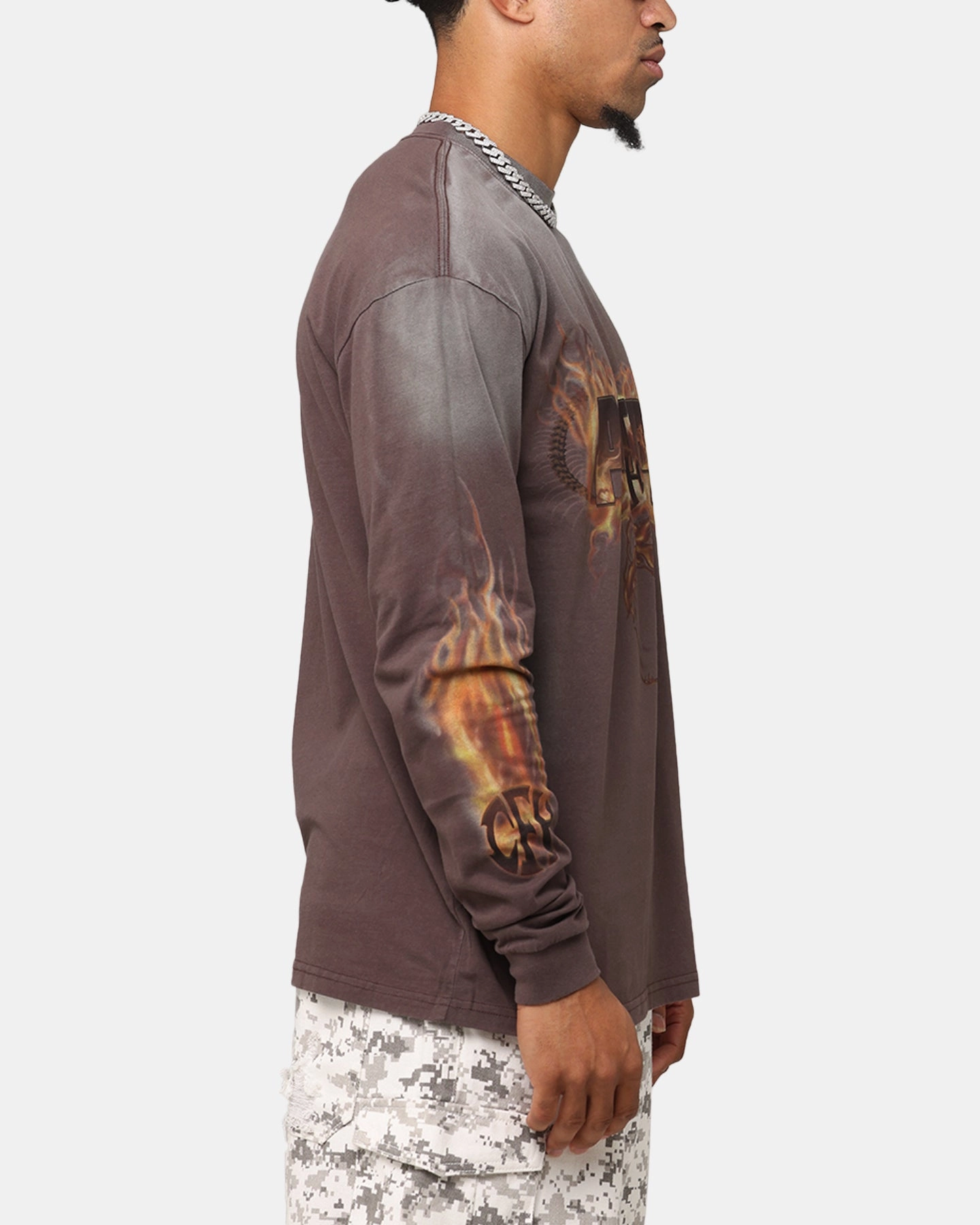 Weekend Style Trend ColorfastFabricTech Pantera Pantera Vintage Long Sleeve T-Shirt Dark Brown