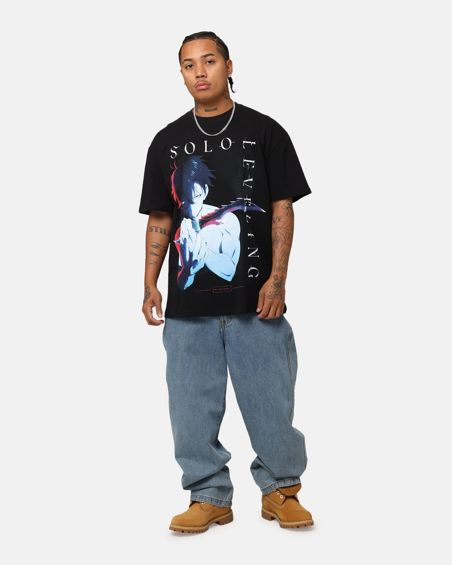 Goat Crew X Solo Leveling Solo Leveling Heavy T-Shirt Black teenagers'