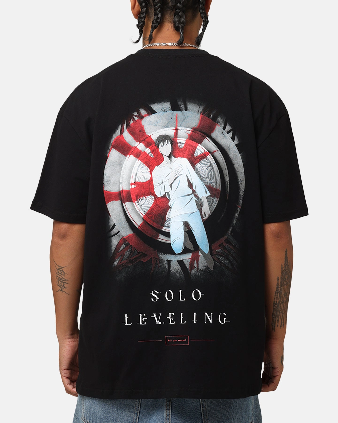Modern Style Goat Crew X Solo Leveling Solo Leveling Heavy T-Shirt Black