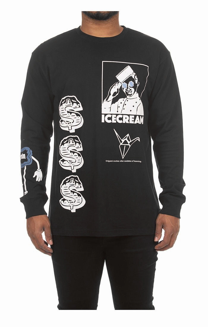 Icecream Fold Long Sleeve Knit Tee Comfortable fit Layering Must-Have