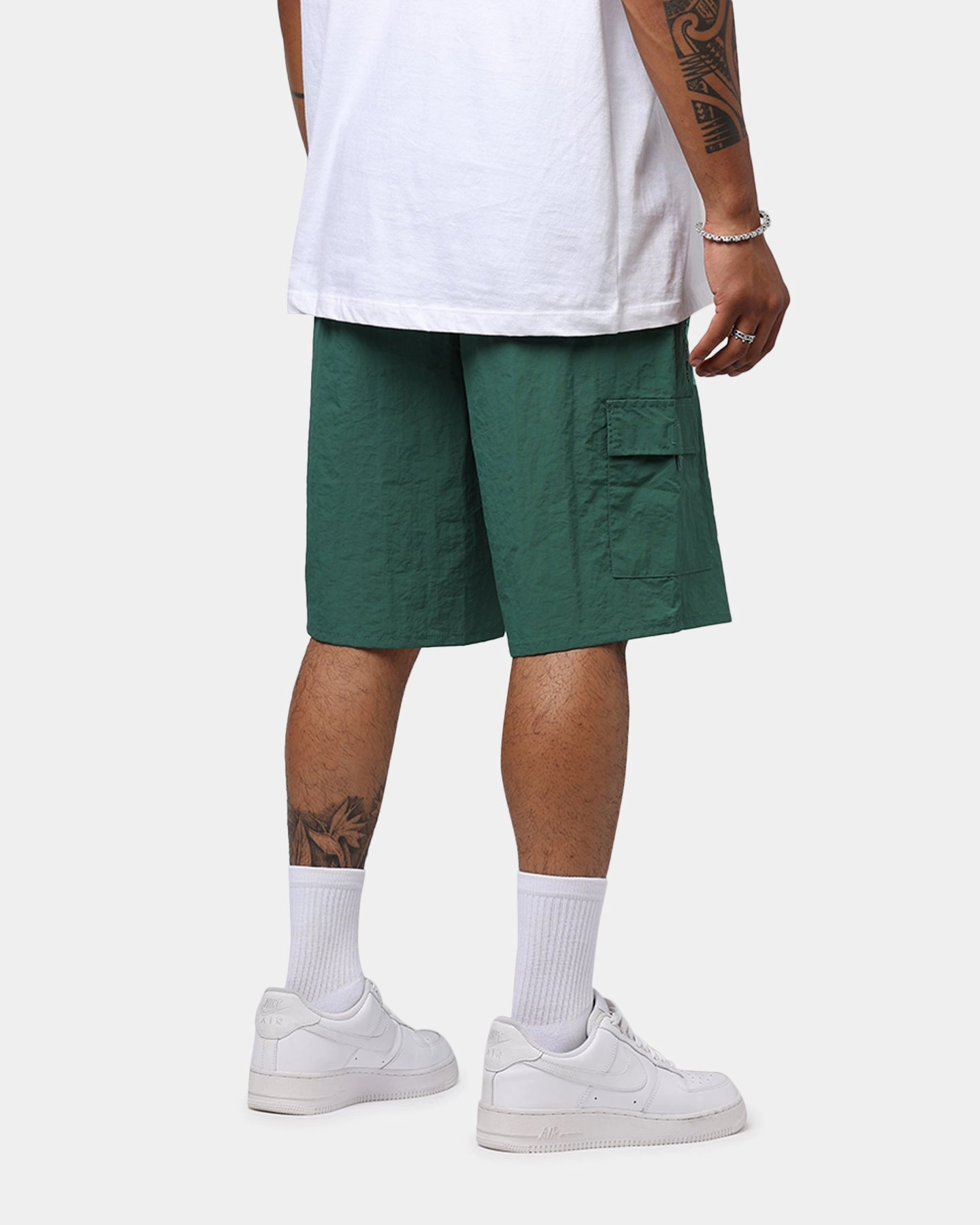 Pas De Mer Postcard Shorts Army Green Lightweight Shorts
