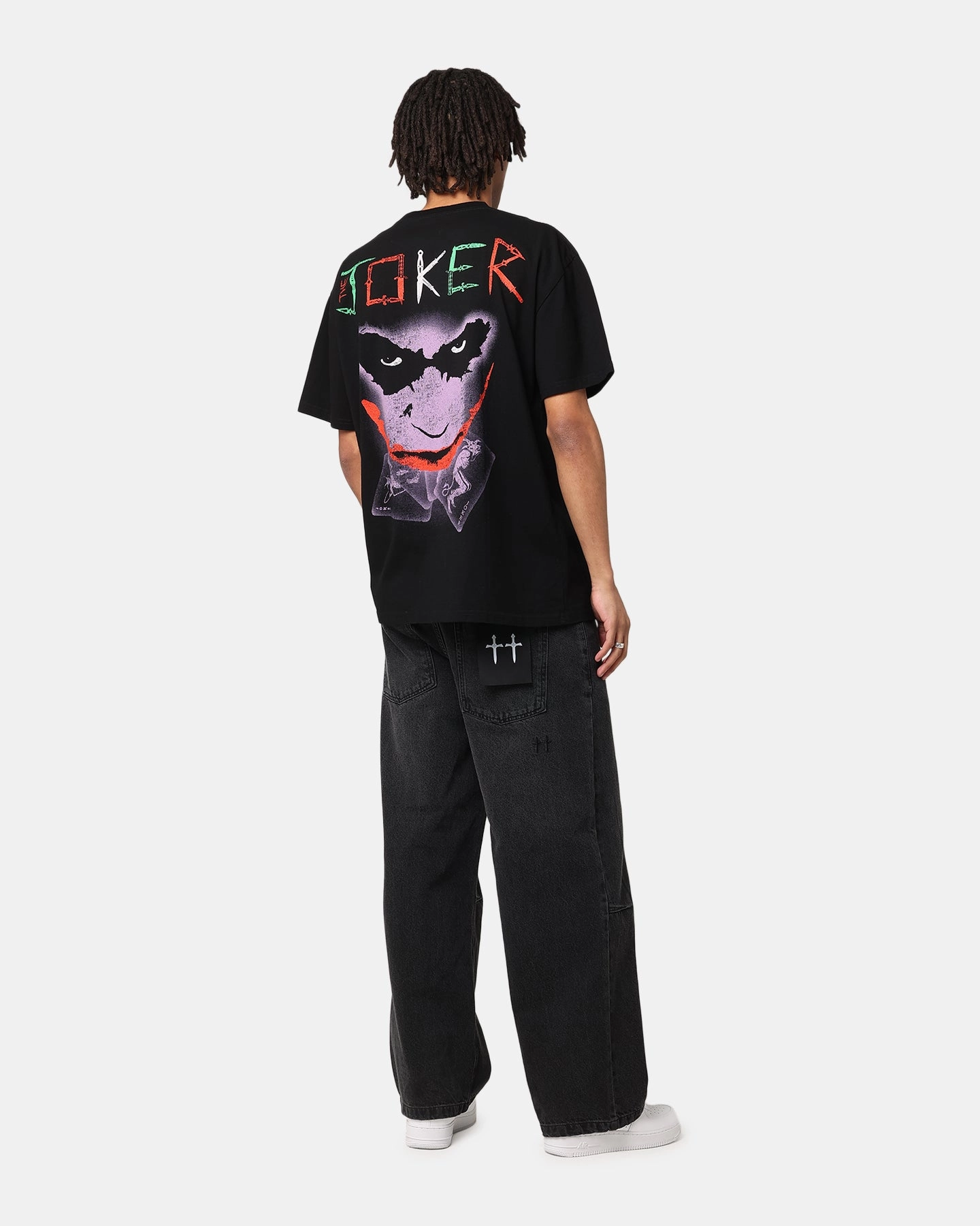 American Thrift X DC Batman The Joker Scars Heavy T-Shirt Black Classic Chic