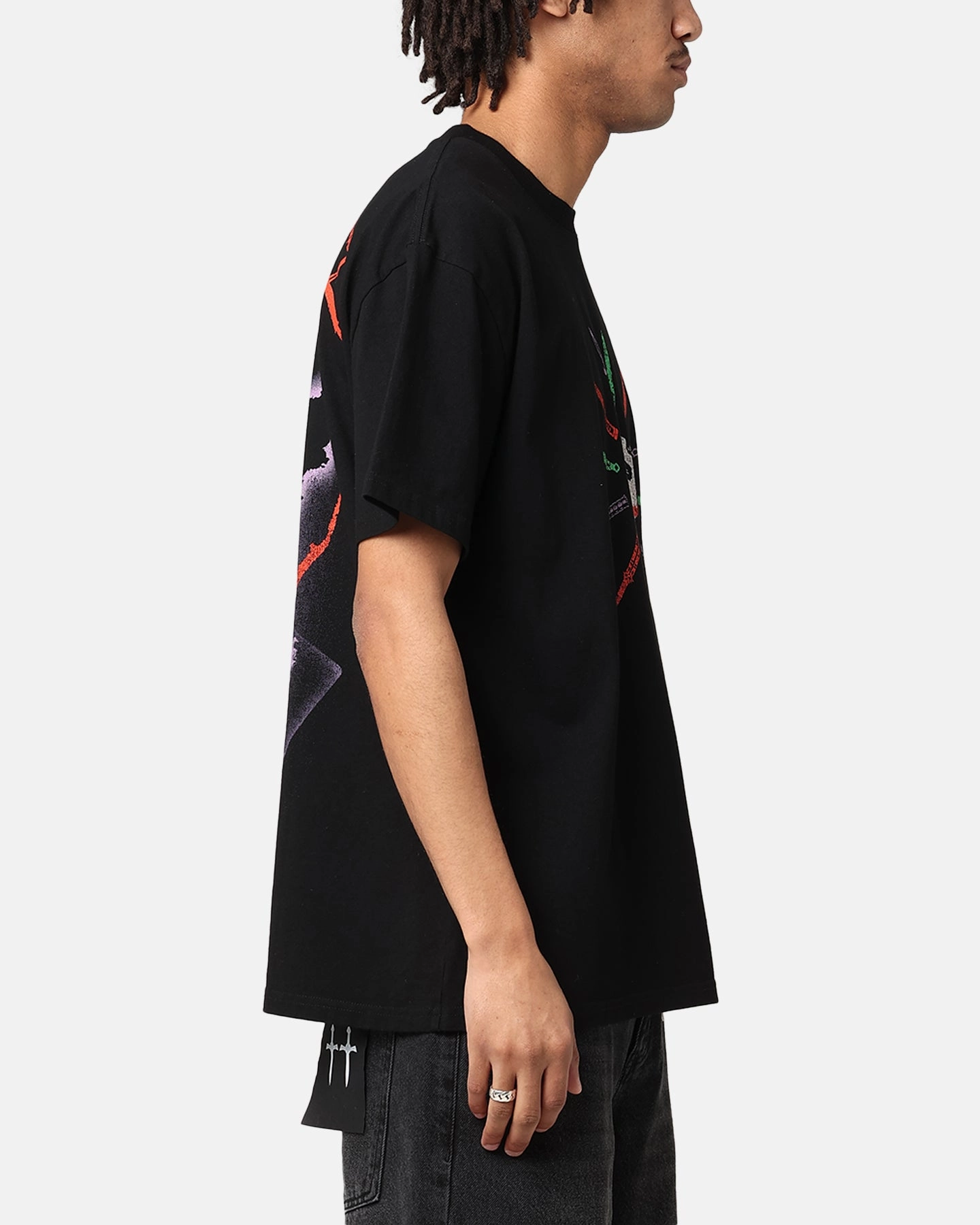 Classic Comfort American Thrift X DC Batman The Joker Scars Heavy T-Shirt Black