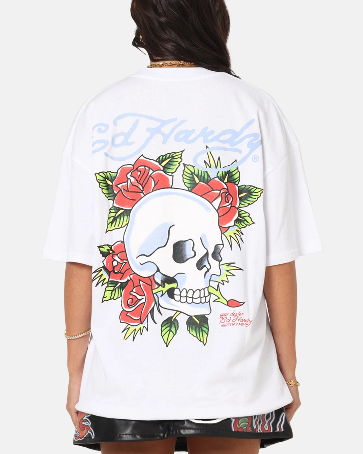 SustainableManufacturing Comfort Fit Ed Hardy Death & Bloom T-Shirt White